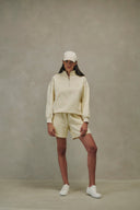 OVERSIZE ZIP-UP SWEATSHIRT AND JOGGER SHORTS