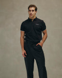POLO DE PIQUÉ DE ALGODÓN - NEGRO