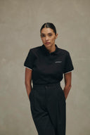 POLO DE PIQUÉ DE ALGODÓN - NEGRO