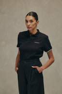POLO DE PIQUÉ DE ALGODÓN - NEGRO