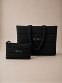 PUFFER BAG AND TOILETRY BAG SET - BLACK